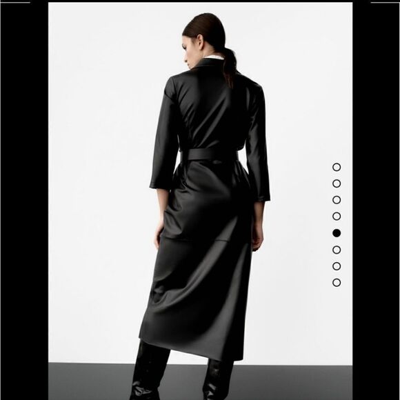 NWT Zara Faux leather shirt dress - Picture 4 of 12